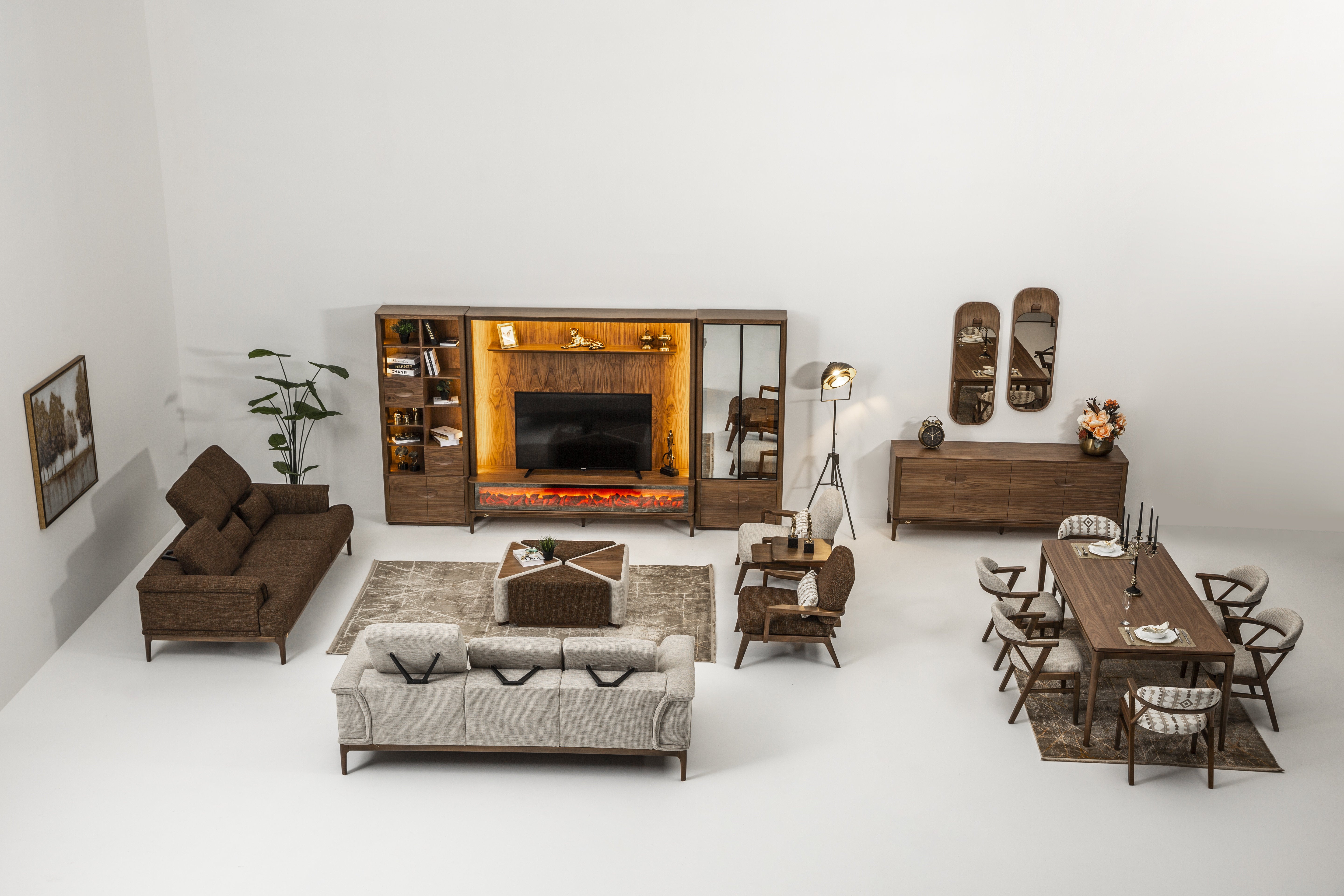 Asto Panel Tv U. (Fireplace) Set