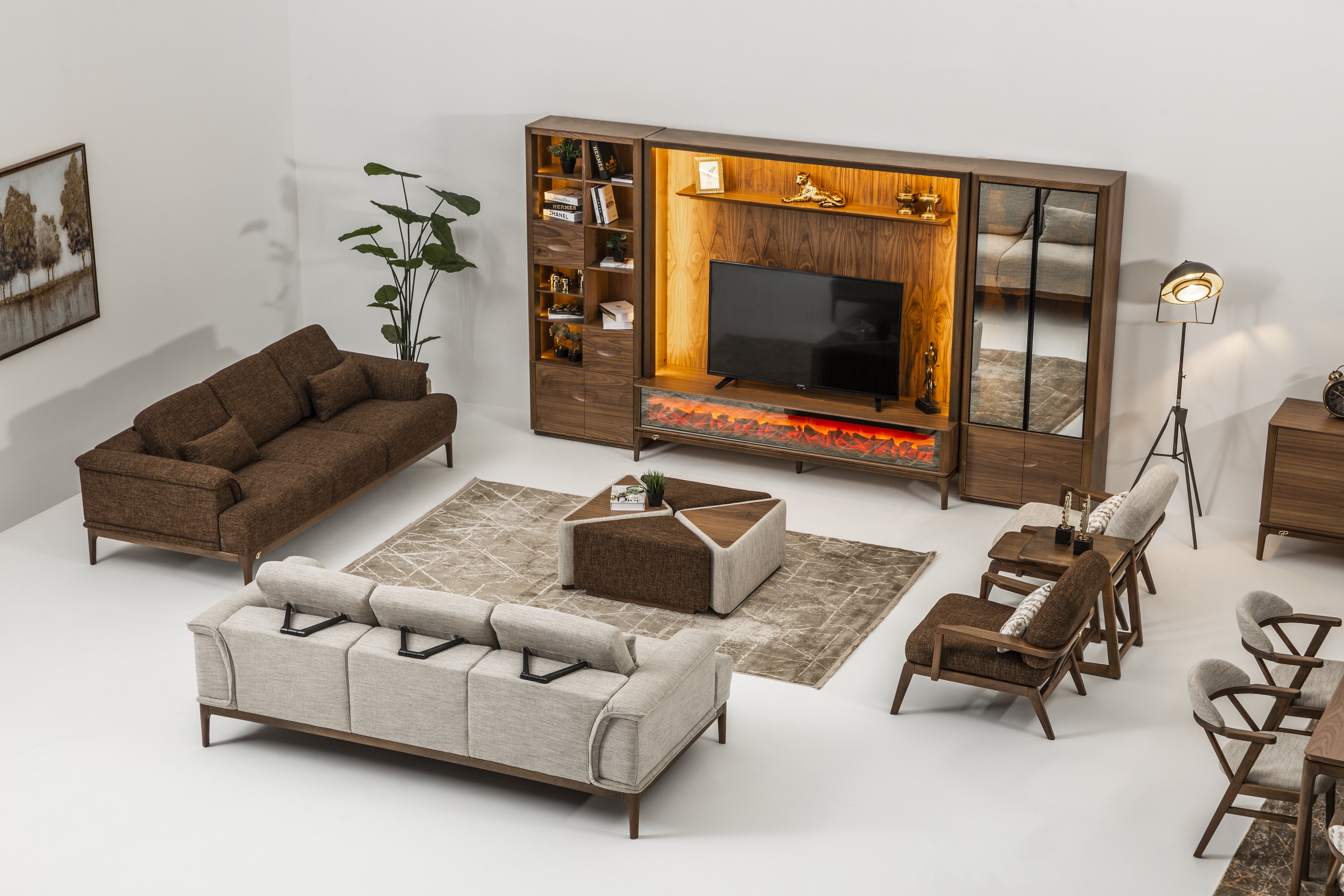 Asto Panel Tv U. (Fireplace) Set