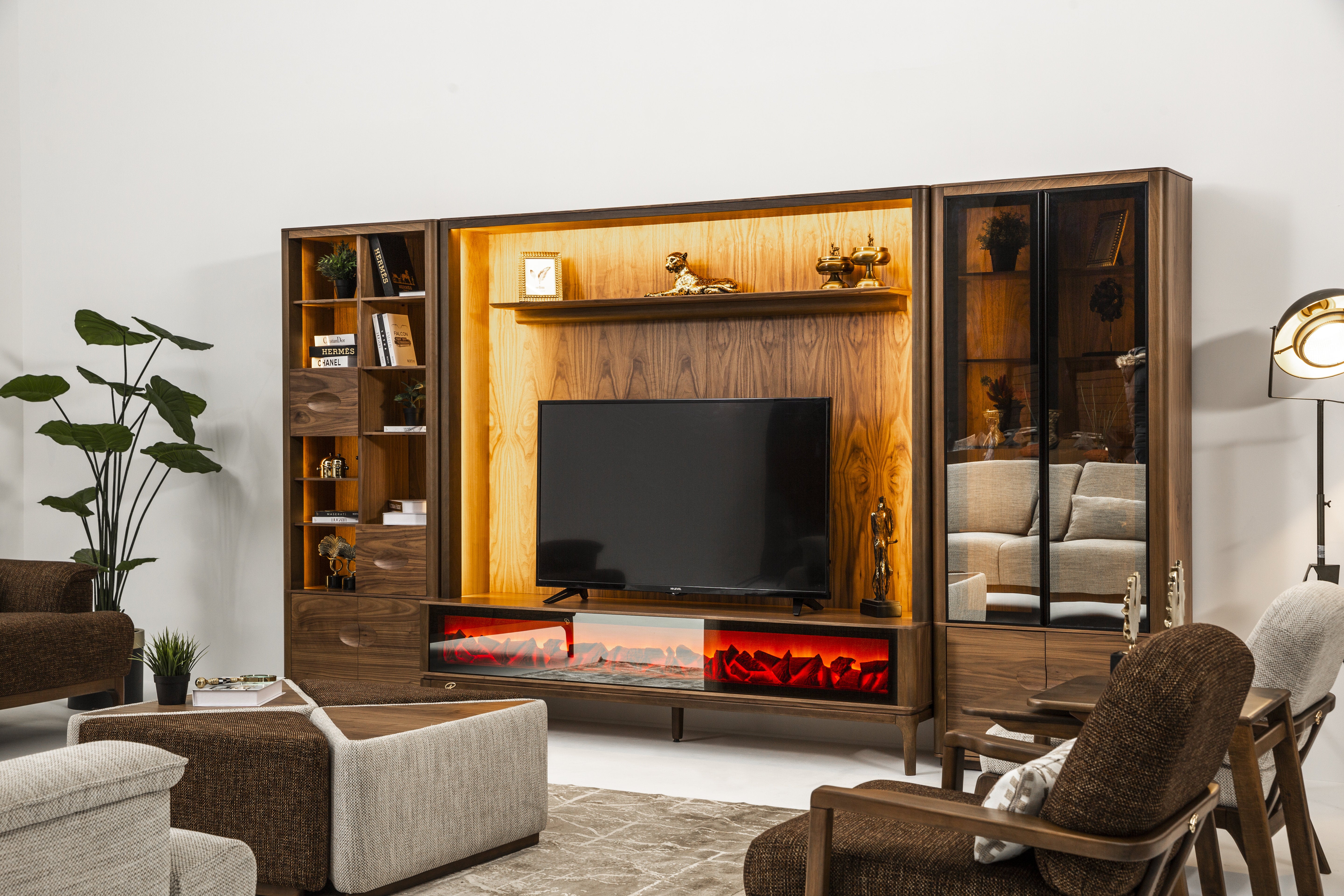 Asto Panel Tv U. (Fireplace) Set
