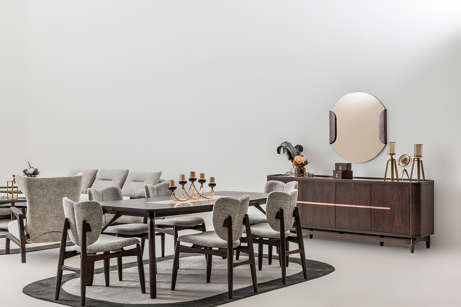 BOZ – CAMARO DINING SET CAMARO DINING ROOM (Console + Console Mirror + Table + 6x Chair)