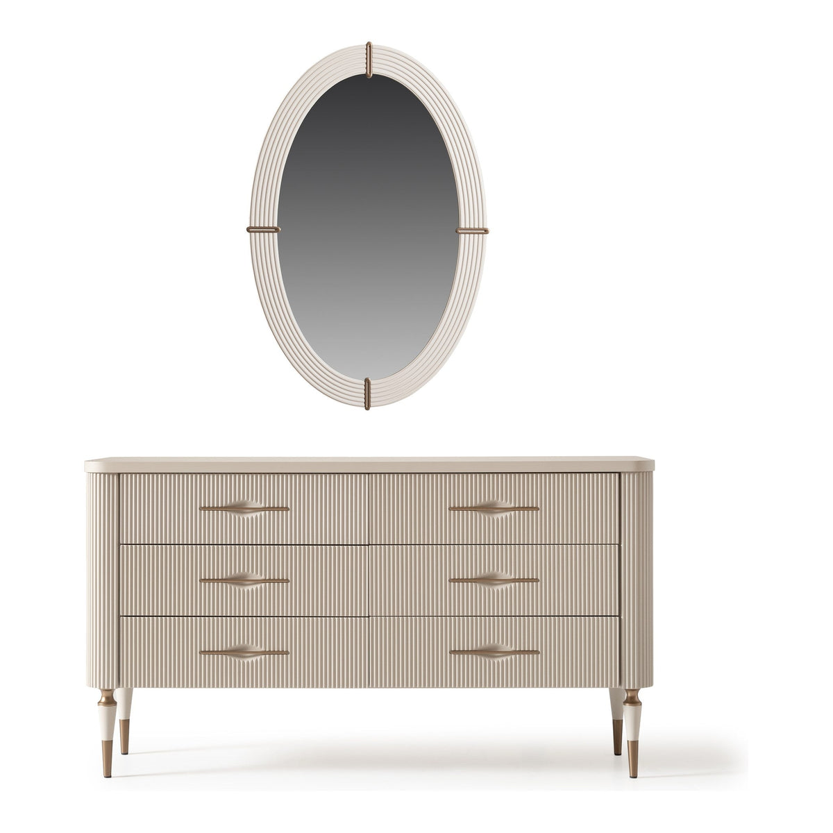 Ecrue Chiffonier with Mirror – Nuvera Concept