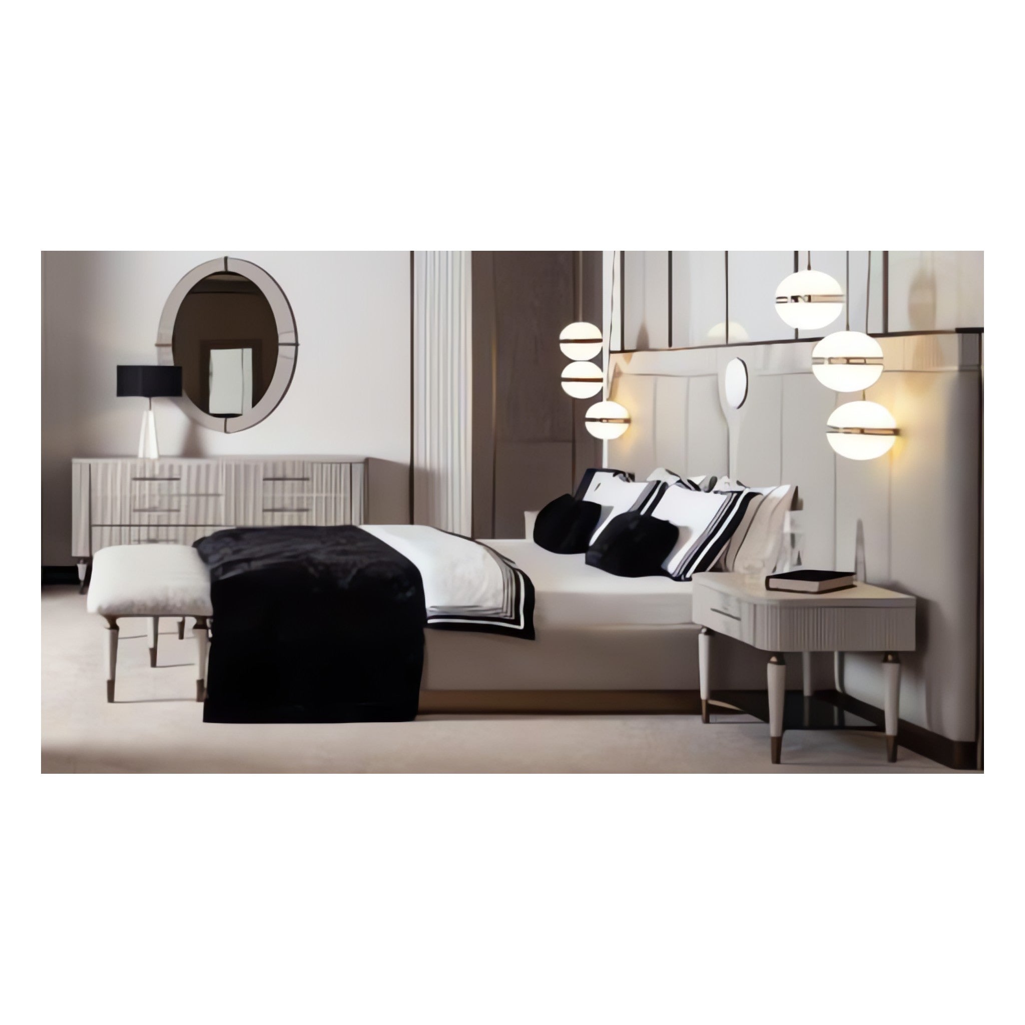 Ecrue Chiffonier with Mirror – Nuvera Concept